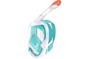 Vitare Masque de Plongée pour Adulte et Enfant, Masque de Plongée Intégral, Grand Champ de Vision 180°Masque Snorkeling, Masque Tuba avec Support de Caméra Amovible - L/XL S/M