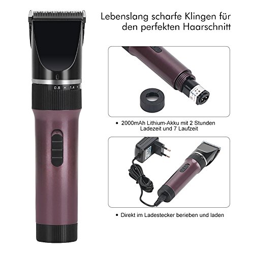 KYG Herrn Kinder Haarschneider Set Akkubetrieb Haarschneidemaschine Eletronische Profi Haar Schneider Haartrimmer Haar für Salon Braun - 4