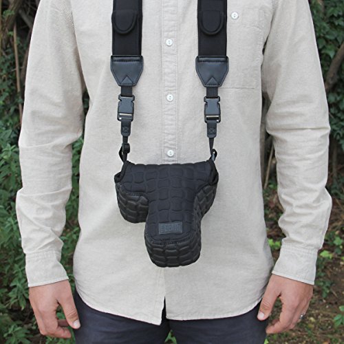 Housse Etui Appareil Photo Num  rique et Accessoire en N  opr  ne Rembourr   Protection Robuste USA Gear avec poche et ceinture pour vos appareils Canon EOS   Nikon Et Plus - Noir Gris