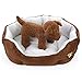 Produktbild Yihya Nette Oval Form Weich Warm Indoor Haustier Pet Puppy Hundehütte Höhle Vlies Plush Hund Katze Kätzchen Bett Haus mit Abnehmbarem Nest Pad Mat Größe Groß: 60*55cm / Braun