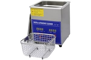 Jigerjs 1.3L Ultrasonic Cleaner, Professional Jewelry Ultrasonic Cleaner, Digital Timer & Heater | 304 Stainless Steel | 60W/40KHz Ultrasonic Cleaner for Jewellery, Eyeglasses, Dentures, Watch