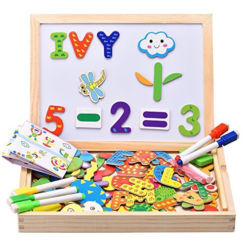 Innocheer Wooden Magnetic Puzzles, Letters/Numbers/Shape 110 Pieces with 5 Colored Dry Erase Markers Set - Learning & Educational Game Toy for Kids reviews Innocheer Wooden Magnetic Puzzles, Letters/Numbers/Shape 110 Pieces with 5 Colored Dry Erase Markers Set - Learning & Educational Game Toy for Kids