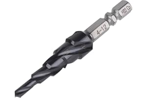 Vearter Broca escalonada de metal de 4-12 mm, broca cónica de metal de 5 niveles, HSS M35 cobalto TiAlN, broca hexagonal para acero inoxidable, chapa de aluminio, hierro, plástico, PVC, madera