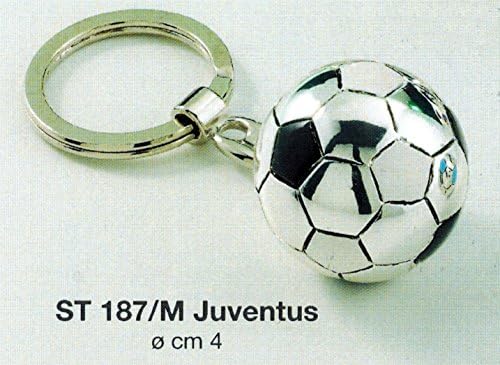 Key Rings Juventus Football Team D 4 cm Laminated Silver, Made in Italy