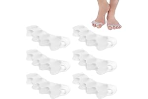 zoerbufan 6 Pezzi Separatore Dita Piede, Distanziatori Dita Piedi, Barelle in Gel per Dita del Piede Sovrapposte, Allargadita in Morbido Raddrizza Toe Spacer per Donne e Uomini, 0% BPA (Trasparente)