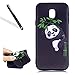 Produktbild Galaxy J3 2017 SM-J330F Hülle,Silikon Handyhülle für Samsung Galaxy J3 2017 SM-J330F,Leeook Cool Schwarze Kreativ Lustig Niedlich Panda Bambus Muster Malerei Painted Weich Kratzfeste Silikon Schutzhülle Stylisch Ultra-dünn Fall-Abdeckung Etui TPU Gel Bumper Schale für Samsung Galaxy J3 2017 SM-J330F + 1 x Schwarze Eingabestift-Panda Bamboo