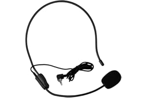 Eboxer Kopfband Kopfhörer mit Mikrofon, tragbares Mini-Mikrofon 3,5-mm-Mikrofon für Sprachverstärkerlautsprecher, für Konferenz/Bühne/Unterricht/Führung/Tourismus usw.