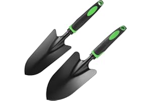 EclipseGuard 2 Stück Rostschutz Gartenschaufel aus Kohlenstoffstahl 32 cm Gartenschaufel Klein Schaufel Garten aus Stahl Pflanzschaufel mit Weichem rutschfeste zum Pflanzen, Umpflanzen, Jäten