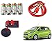 Auto Pearl Premium Quality Car Accessories Combo of Car Tyre Air Alert Valve Cap Set of 4 Pcs. & Premium Make Red Black Car Pet Seat Cover. & Car Heavy Duty Jumper Booster Cables Anti Tangle Copper. For Chevrolet Beat Type-2 RS.1482.00