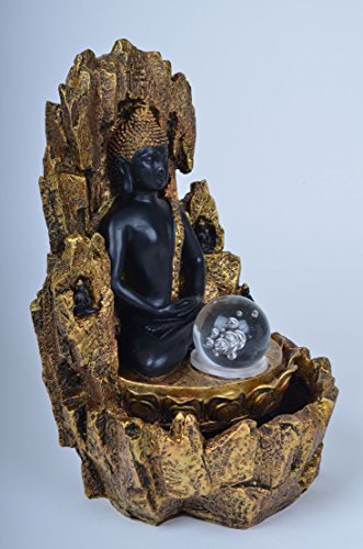 Buddha Brunnen Garten Deko Figur *30 cm* Feng Shui Wasserspiel Zimmerbrunnen Gartenfigur - 3