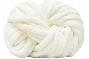 ‎MAXEE Maxee Dicke Wolle Garn 250g, Sperrige Armstricken Wolle, Soft Arm Knitting, XXL Grobstrick Weiches Wollgarn, zum Häkeln für Decke, Perfekt zum Weben von Haustier Nest, Decken, Zierkissen-Milchweiß