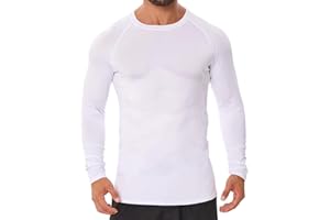 Donason Maglia Compressione Uomo Maglietta Termica Traspirante Manica Lunga T-Shirt Sportiva Asciugatura Rapida Palestra Maniche Lunghe per Ciclismo Corsa Jogging Fitness