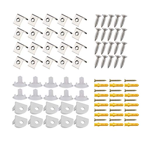Lot de 20 clips de fixation en métal et capuchons avec vis pour canal LED en aluminium en forme de V de StarlandLed     