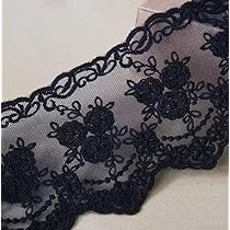 Bestickte Spitzenbordüre – 4 Yards (ca. 3,66 M) Lang, 20 Cm Breit, Polyester, Für Nähen & Deko