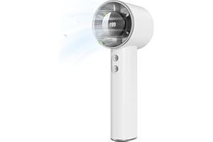 Mini Ventilateur Portable à Main - 3000mAh Petit Ventilateur de Table USB,1-199 Vitesses,Jusqu'à 13H d'Autonomie,Écran LED,Batterie Rechargeable,Fan sans Fil pour Intérieur Extérieur,avec Lanière - 1