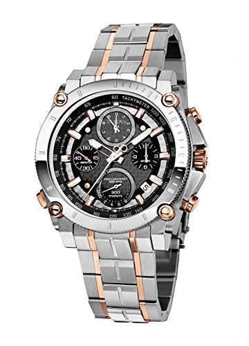 Bulova Men's Designer Chronograph Watch Stainless Steel Bracelet - Two Tone Rose Gold Precisionist Wrist Watch 98G256
