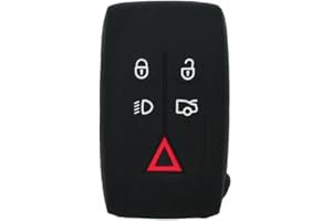 BROVACS Silicone Cover Protector Case Holder Skin Jacket Compatible with JAGUAR 5 Button Smart Remote Key Fob CV4983 Black
