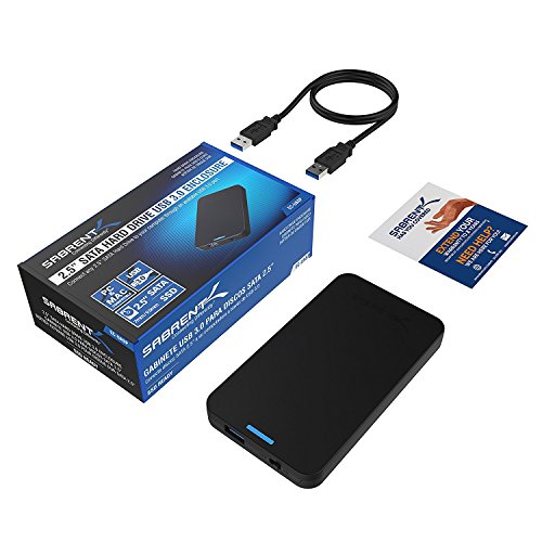 Sabrent Festplatten – Zubehör Gehäuse Werkzeugloses 2.5-Zoll SATA auf USB 3.0 externes Festplattengehäuse [Optimiert für SSD, Unterstützt UASP SATA III] Schwarz (EC-UASP) - 9