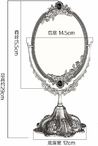 QPSSP-Desktop retro mirror, bedroom make-up mirror, desktop dressing mirror, European style beauty salon, mirror, Princess mirror,D