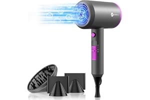 Ionen Föhn AC Motor 1800W Haartrockner, Slopehill Schnelltrocknen Hair Dryer, Salon Haarfön mit Heiß-/Kalttaste, 3 Fön Concentrators and Diffuser, 3 Temperatureinstellungen, 2-Gang (lila)