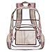 Produktbild FOSTAK Klar Rucksack Durchsichtig Schulrucksack Transparent PVC Tasche Bookbag Reiserucksack Clear Beutel Outdoor Organizer Fit 13-15 Zoll Laptop/Macbook,Rosa