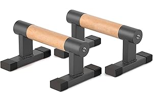LEIBLSUFO Parallettes Bars, Large Push Up Bars Strength Training, Wooden Push Up Stands Handle for Handstands, Dips & Full Planche, Calisthenic, 300Kg/661lbs Weight Capacity