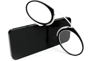 MMOWW Gafas de lectura unisex diseño de nariz de clip gafas de lectura portátiles diseño antideslizante gafas de lectura compactas(negro,+2.0)