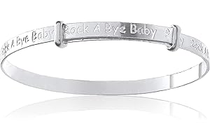 DESIGNER INSPIRATIONS BOUTIQUE Inspirational Message Script Sentiment Nursery Rhyme Expanding / Expandable / Adjustable Bangle Bracelet for Baby/Child/Children/Women - 925 Sterling Silver - Baby / Childrens Jewellery