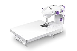KUCKEE Sewing Machine with Folding Expansion Table and Built-In Sewing Light, Lightweight Electric Portable Dual Speed Mini Sewing Machine is Suitable for Beginners and DIY