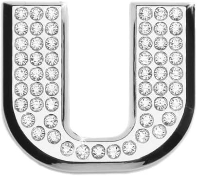 Luxbling Car Chrome 3D Letter with Swarovski Crystals - U - U