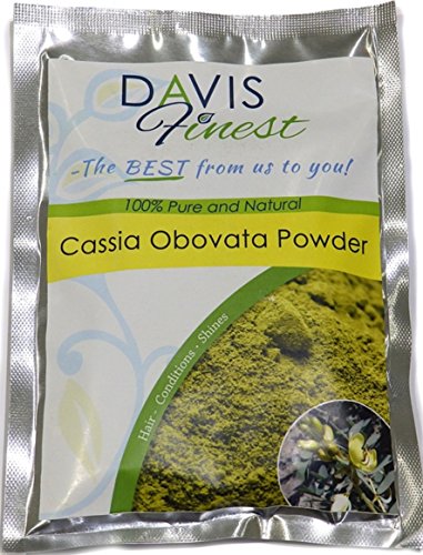 Davis Finest, Cassia Obovata in polvere, pura e naturale - rafforza, ispessisce, volumizza, lucida, condiziona - ravviva il colore, henné naturale per capelli biondi (100g)