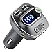 Produktbild OMorc FM Transmitter, Bluetooth V4.1 FM Transmitter KFZ Auto Wireless Radio Adapter freisprecheinrichtung Car Kit Integriertem mit Mikrofon, 2 Auto USB Ladegerät (5V/2,1A Ausgang)-Silber
