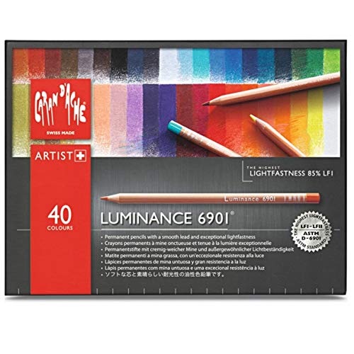 Caran d'Ache Artist Luminance 6901 - Set di matite colorate, 40 pezzi, colori assortiti, multicolore