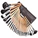 24 PCS WOOLEN LIGNEOUS BRUSHES SET + BROWN CASE