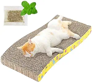 Royale Cat Cat Scratching Pad, Durable Curved Cat Cardboard Scratcher with Catnip, Double-Sided Cat Scratch, Lounge with Bottom