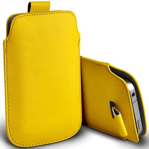 Gadgets World Pull Tab PU Leather Pouch Cover Case Only Fits for Nokia Lumia 1020,Nokia Lumia 625. (Yellow)