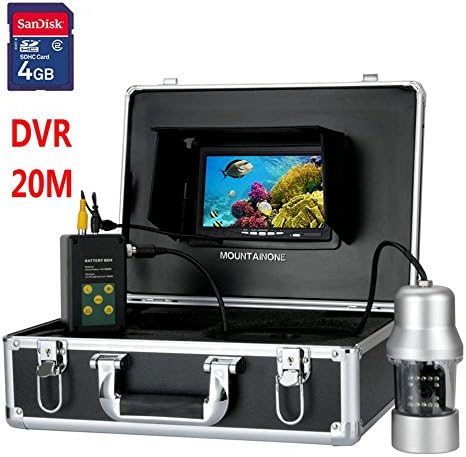 20M 7" TFT DVR Recorder Underwater Video Fishing Camera System 0- 360 Degree View, Remote Control, 14x White Lights