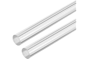 Rebower Solide Acrylique Ronde Tige Barre Bâton Acrylique Cheville Tiges, [pour Éclairage Panneaux, DIY Artisanat Décoration] - 1/2" x 10" /Blanc /2 pcs