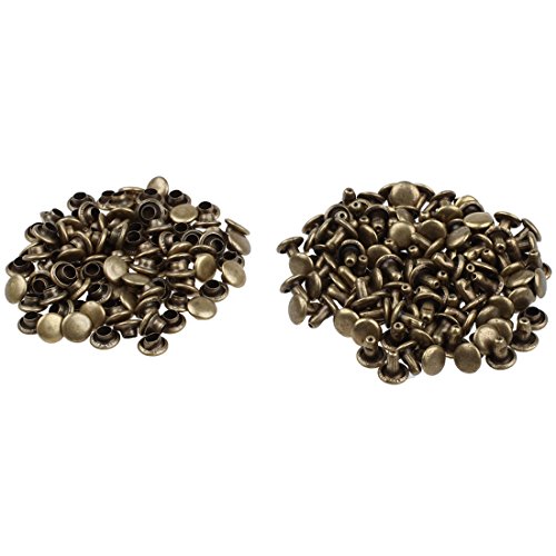 TOOGOO(R) 100 Stueck 6mm Runde Antique Messing Nieten - 4