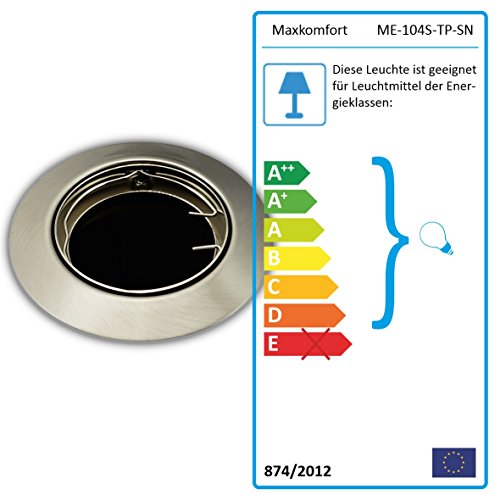 Einbaustrahler 104S-TP Einbaulampe Einbauleuchte Spot Einbauspot GU10 Eisen Gebürstet Einbauspot - 5