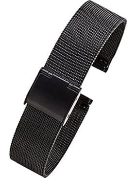 New Schwarz Loop Edelstahl Milanaise Band Milanaise Mesh Uhrenarmband 20mm