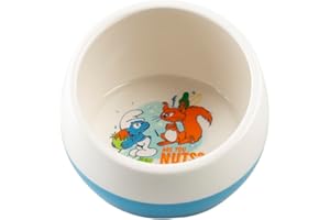 Smurfs duvoplus, Gamelle Smurftastic pour Lapins et rongeurs Schtroumpfs Maladroit 320ml, Céramique, Solide et Stable, pour Les Aliments secs et humides Ainsi Que l'eau, Passe au Lave-Vaisselle