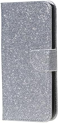 Annoda TPU Back with Glitter Bling PU Flip Wallet Cases for Samsung Galaxy S7 Edge SM-G935 Smartphone-Silver