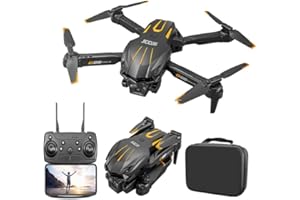 JICICUXI Drohne mit Kamera 4K, Faltbare Mini Drohne mit kameraür Kinder & Anfänger, Dual-Kameras, 2 Akkus für längere Flugmomente, 360° Flip, Headless Modus, Höhenhaltung, Tragetasche, Geschenk (Goldgelb)