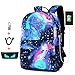 Produktbild Luerme Leuchtender Rucksack für Kinder Teen Jungen und Mädchen, Galaxy Schulerucksack Laptop Rucksack Schultaschen mit Anti-Diebstahl Sperre, Federmäppchen und USB-Ladeanschluss
