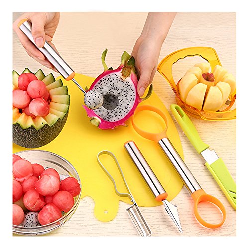 (7 Kits) Messer von Obst/Allesschneider Obstschale/Mahlwerk/Sparschäler/Melone Skulptur/Tablett von Obst Mandoline Multifunktionale - 2
