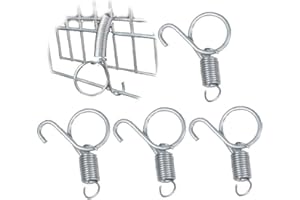 vepoty 5pcs Cage Door Rabbit Dog Cage Door Spring Metal Spring Hook for Birds Rodents Cage Door