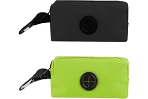 LYITZW 2 Pièces Distributeur Sac a Crottes Chien Supports de Sac pour Chien en Tissu Léger et Durable Porte Sac Dejection Canine avec Mousqueton Distributeur de Sac à Déchets