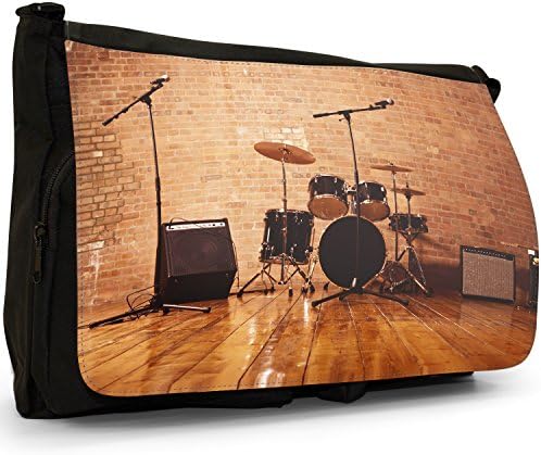 Warm Up Ready Drum Set &amp; Amplifiers Black Large Messenger School Bag