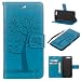 Produktbild Huawei Honor 9 Hülle Honor 9 Case WYSTORE Prägung Eulen-Baum PU Leder Bookstyle HandyHülle Tasche Flip Wallet Case Anti-Scratch Shell Cash Pouch ID Card Slot Magnetverschluss Etui Soft Silikon Back Cover Folio Hüllen Schale SchutzHüllen für Huawei Honor 9 (5.15 Zoll)- blau
